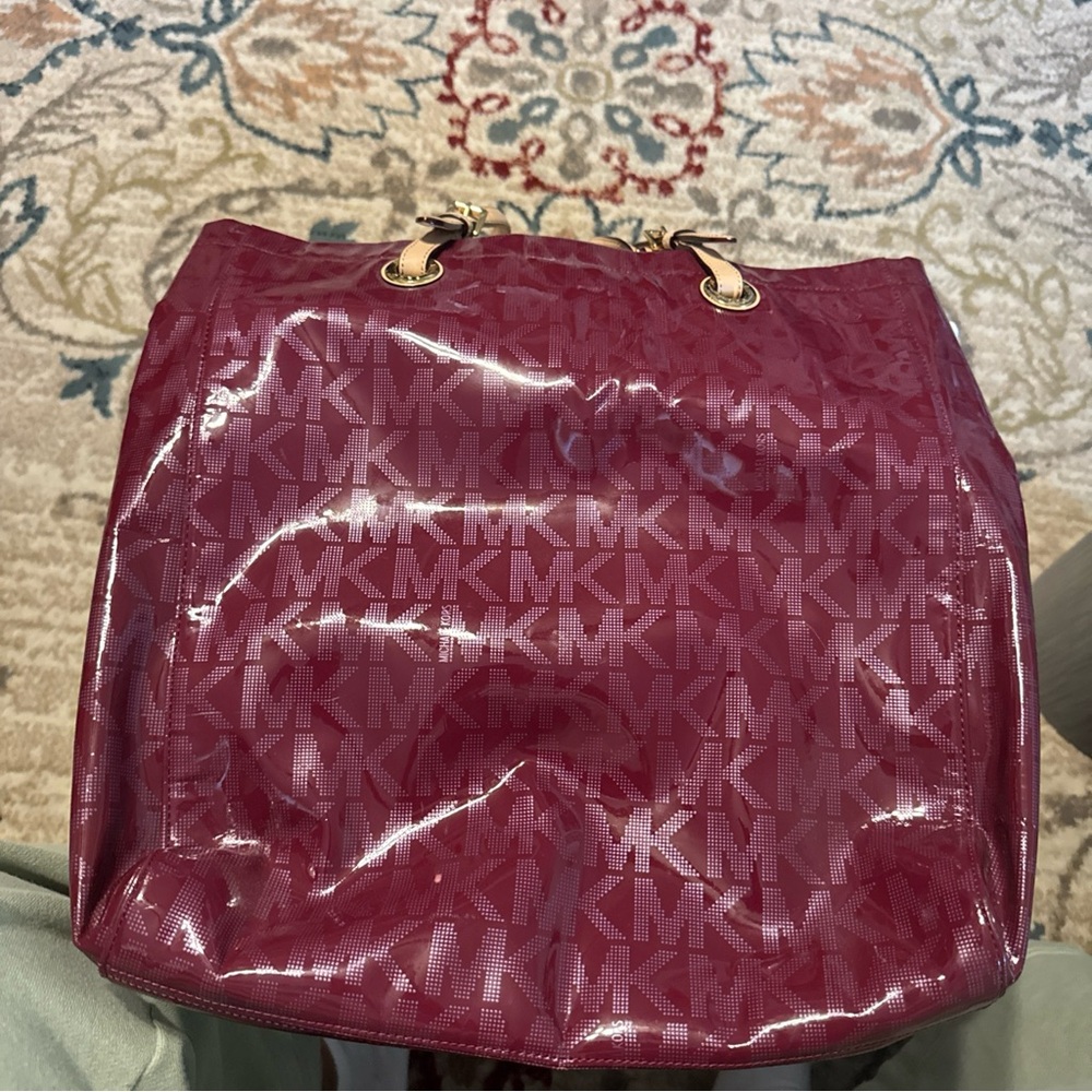 Michael Kors Glossy Burgundy Tote